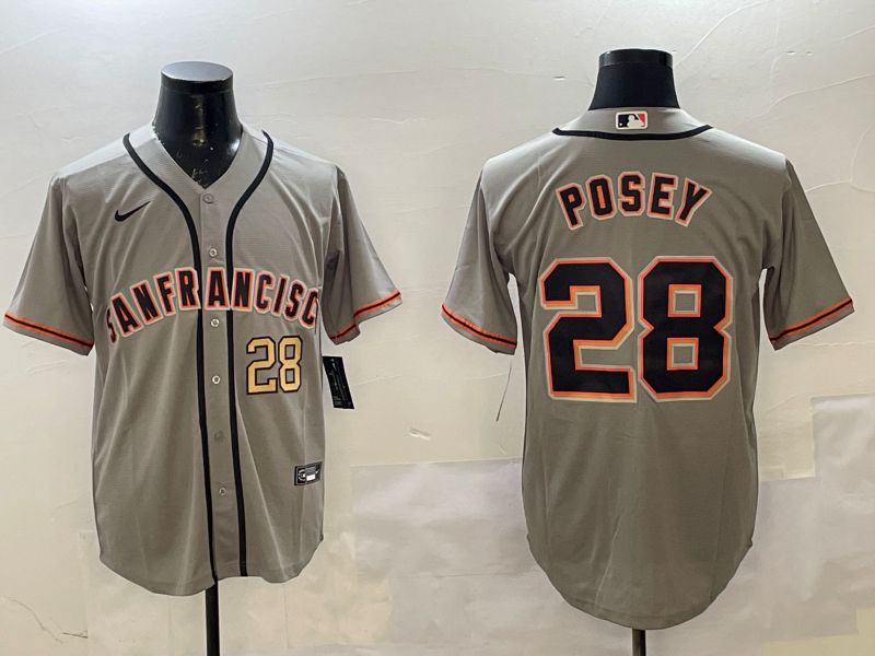 Men San Francisco Giants #28 Posey Grey Game 2025 Nike MLB Jersey style 5->san francisco giants->MLB Jersey